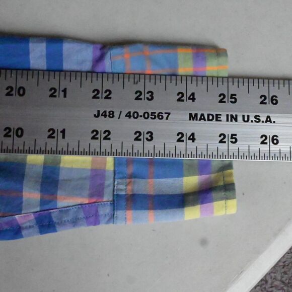 J.CREW Small Blue‎ Yellow Purple Lightweight Slim Fit Button Front Men Shirt - Picture 7 of 7